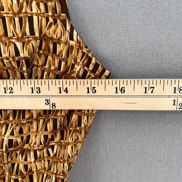 CHETTA B Vintage Dress Womens 4 Tan Brown Cotton Square Neck Sleeveless Sheath - Picture 15 of 16